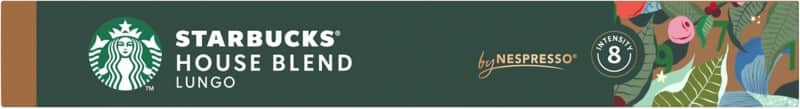 Starbucks by Nespresso House Blend Coffee Capsules Lungo Intensity 8 Medium Arabica 57 g Pack of 10