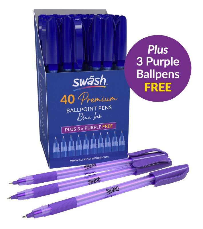 swäsh Triangular Ballpoint Pen Blue Medium Ballpoint  4Pack of 3