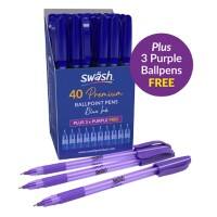 swäsh Ballpoint Pen Medium Blue 0.45 mm Pack of 43