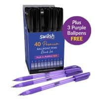 swäsh Triangular Ballpoint Pen Black Medium Ballpoint Pack of 43
