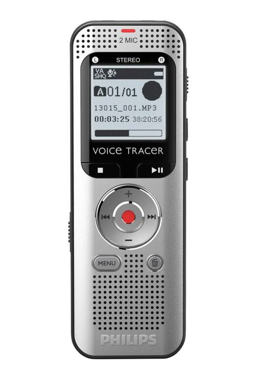 Philips Digital Voice Recorder 8 GB DVT2015 Black, Silver