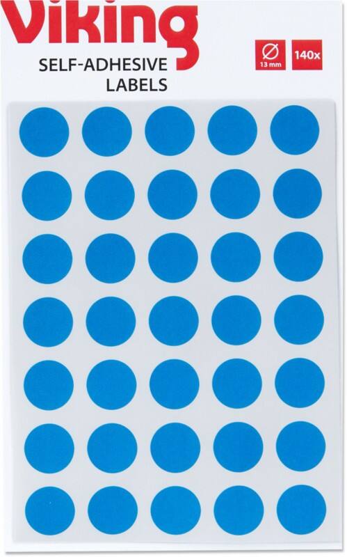 Viking Labels Adhesive Blue 1.3 cm 140 Pieces