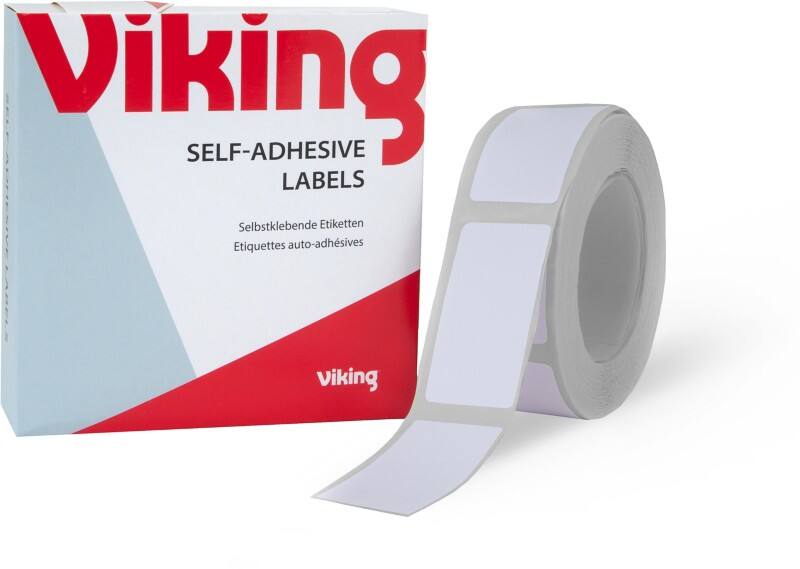 Viking Coloured Labels Adhesive White 2.5 x 5 cm Pack of 400