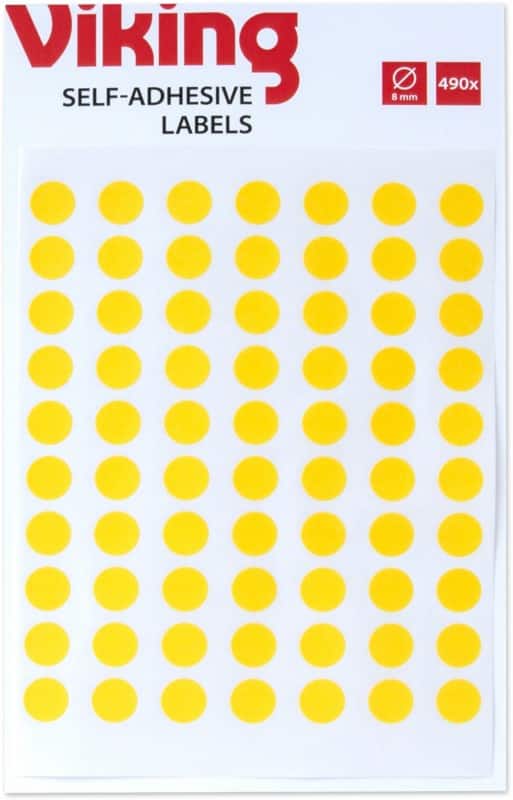Viking Marking Dots Adhesive Yellow Pack of 490