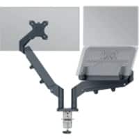 Leitz Ergo Space Saving Dual Monitor and Laptop Arm 6538 Height Adjustable Up to 32"/17" 1005 x 317 x 594 mm Grey