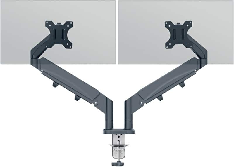 Leitz Ergo Space Saving Dual Monitor Arm 6537 Height Adjustable Up to 32" 1005 x 114 x 594 mm Grey