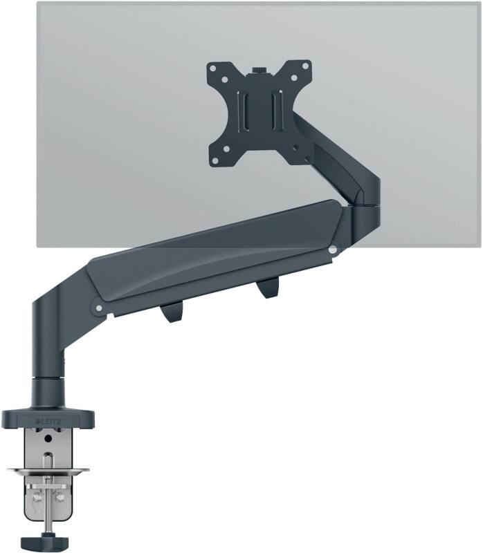 Leitz Ergo Space Saving Single Monitor Arm 6489 Height Adjustable Up to 32" 520 x 114 x 594 mm Grey