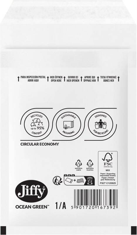 Jiffy Ocean Green Padded Envelopes H/5 Brown Plain 270 (W) x 360 (H) mm Peel and Seal 80 gsm Pack of 100