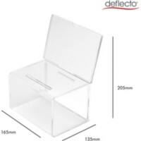 Deflecto Suggestion Box Retangle 16.5 (W) x 13.5 (D) x 20.5 (H) cm Transparent