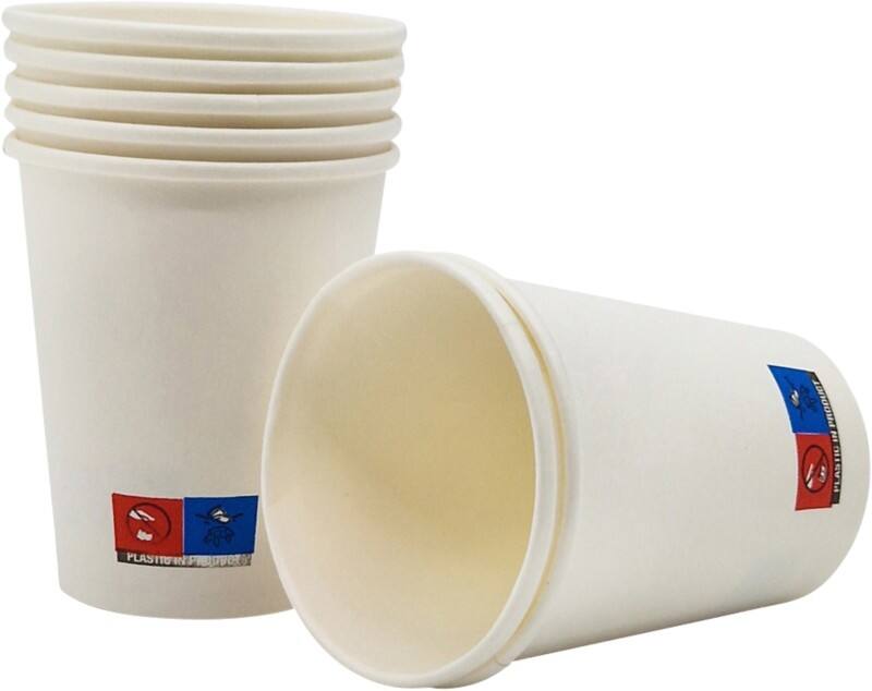 Disposable Cups Paper 180 ml White 92 mm Pack of 50