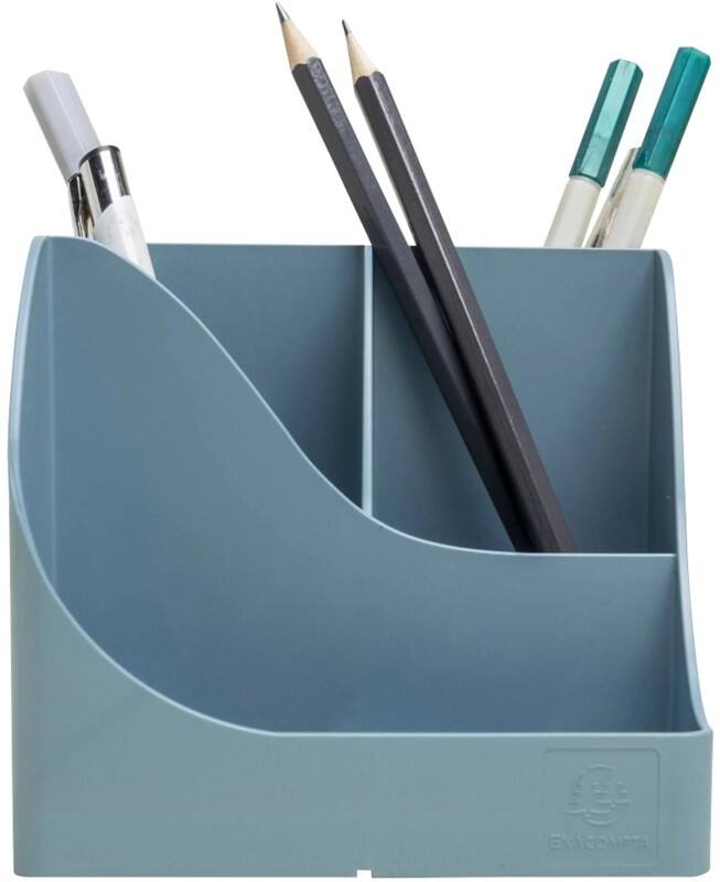 Exacompta AutentiK Pen Holder 5 Compartments Plastic Blue, Grey  