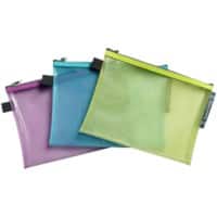 Exacompta Pop'N Co Accessory Pouch 38140E A5 Zip EVA (Ethylene-Vinyl Acetate), PP (Polypropylene) Landscape 23.5 (W)17.5 (D)0.4 (H) cm Assorted Pack of 3