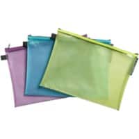 Exacompta Pop'N Co Accessory Pouch 38150E A4 Zip EVA (Ethylene-Vinyl Acetate), PP (Polypropylene) Landscape 35.5 (W)35.5 (D)0.4 (H) cm Assorted Pack of 3