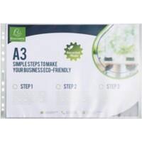 Exacompta Forever Punched Pockets  A4 Landscape Transparent 11 Holes 6230E Pack of 10
