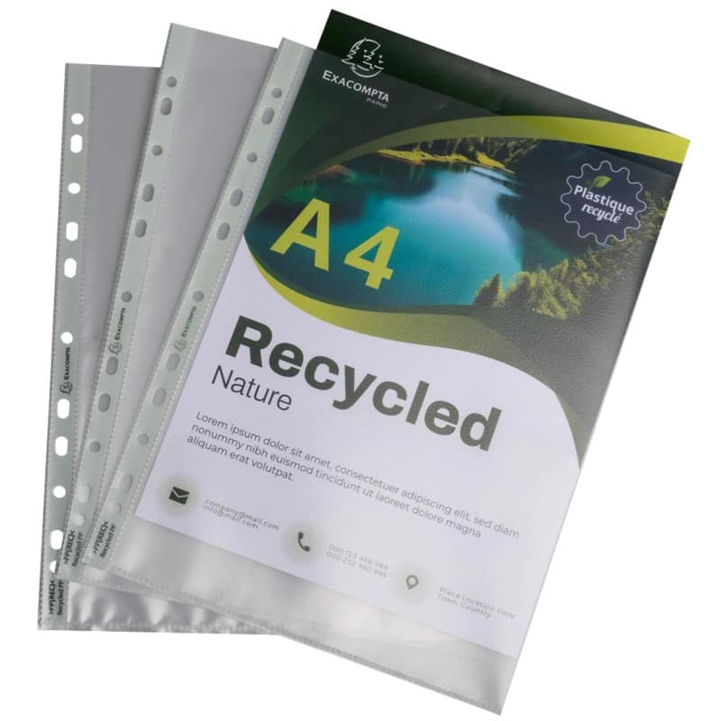 Exacompta Forever Punched Pockets  Transparent 11 Holes 5350E Pack of 25