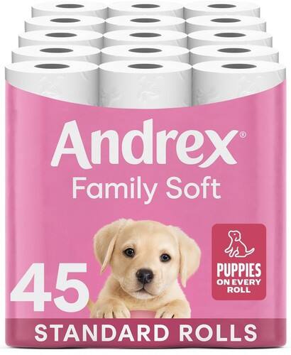 Andrex Family Soft Toilet Paper 2 Ply 04970108 Pack of 45