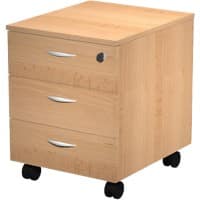Pedestal 3 Drawers Lockable 410 x 500 x 522 mm Beech