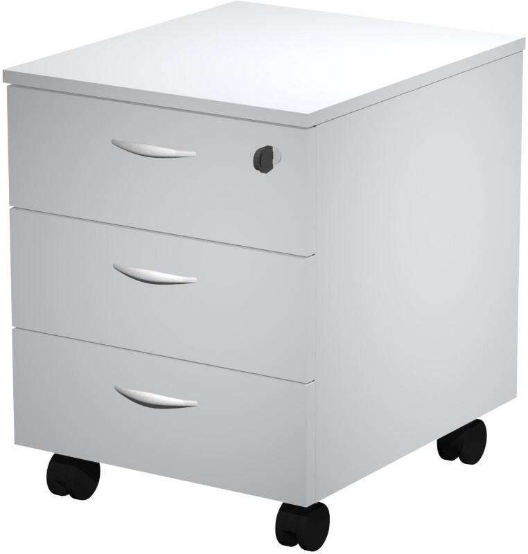 Pedestal 3 Drawers Lockable Grey 410 x 500 x 522 mm