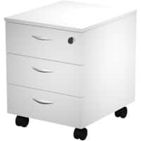 Pedestal 3 Drawers Lockable White 410 x 500 x 522 mm