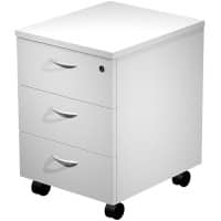 Pedestal 3 Drawers Lockable White 430 x 520 x 595 mm