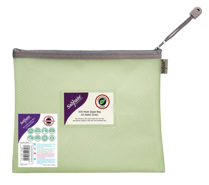 Snopake Zip Lock Bags A5 EVA (Ethylene-Vinyl Acetate) Landscape 26 (W)2 (D)22 (H) cm Pastel Green Pack of 3