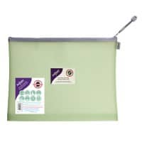 Snopake Zip Lock Bags A4 Foolscap EVA (Ethylene-Vinyl Acetate) Landscape 36.5 (W)2 (D)28 (H) cm Pastel Green Pack of 3