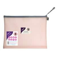 Snopake Zip Lock Bags A4 Foolscap EVA (Ethylene-Vinyl Acetate) Landscape 36.5 (W)2 (D)28 (H) cm Pastel Pink Pack of 3