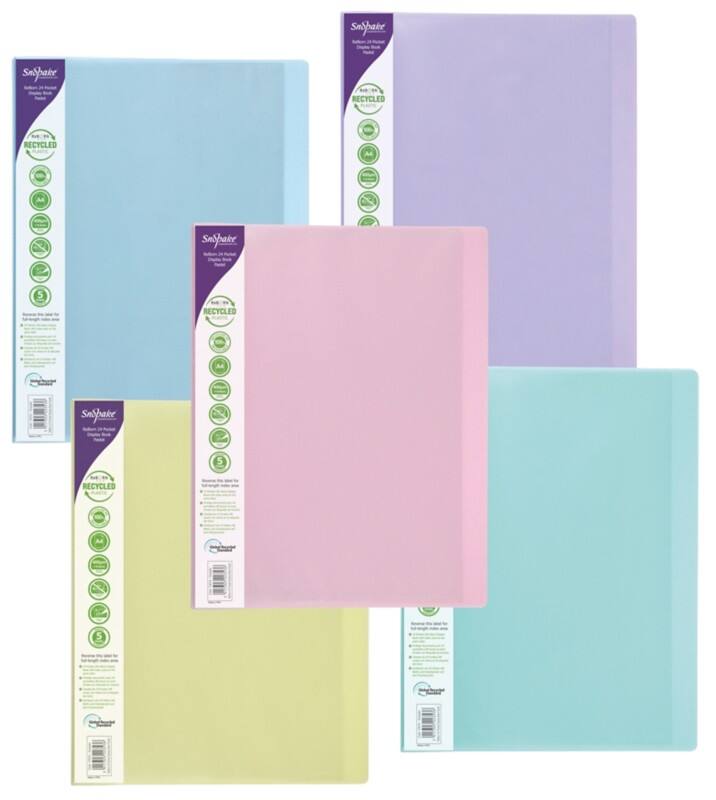 Snopake Reborn Display Book 24 Pockets A4 Assorted Pack of 5