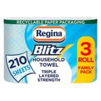 Regina Blitz Kitchen Roll 3 Ply 3 Rolls of 70 Sheets