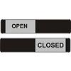 Stewart Superior Adhesive Sign Open/Closed Aluminium 25.5 x 5.2 cm