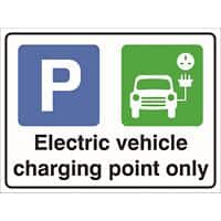 Stewart Superior Sign Electric Vehicle Charging Point Only Fluted Board 30 x 20 cm