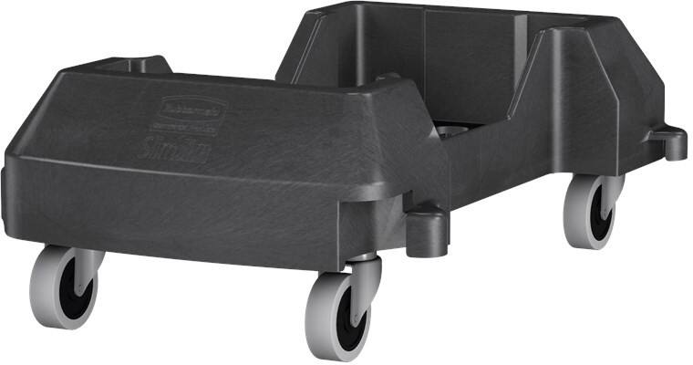 Rubbermaid Slim Jim Trainable Dolly Black Pack of 2