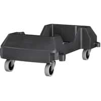 Rubbermaid Slim Jim Trainable Dolly Black Pack of 2