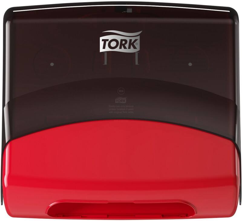 Tork W4 Plastic Centrefeed Dispenser Red, Smoke 20.6 x 42.7 x 39.4 cm 654008