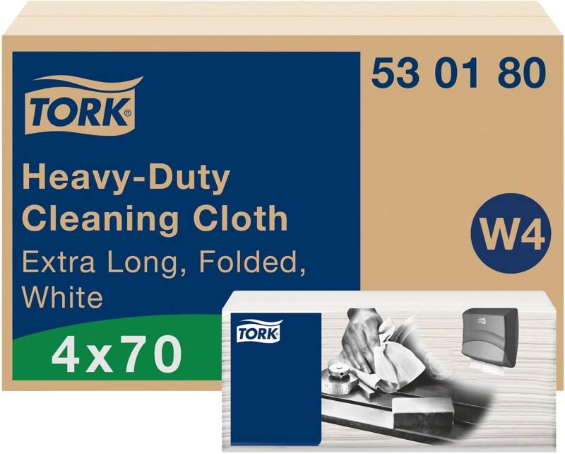 Tork W4 Wiping Paper White 35.5 x 61.5 cm 530180 4 Pieces of 70 Sheets
