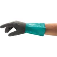 AlphaTec Non-Disposable Safety Gloves Nitrile, Nylon Size 8 Grey, Turquoise Pack of 6 Pairs of 2 Gloves