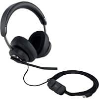 Kensington ProVC Wired Headset Over-the-ear USB-C without Bluetooth Passive Noise Cancelling Microphone Stereo K83451WW Black