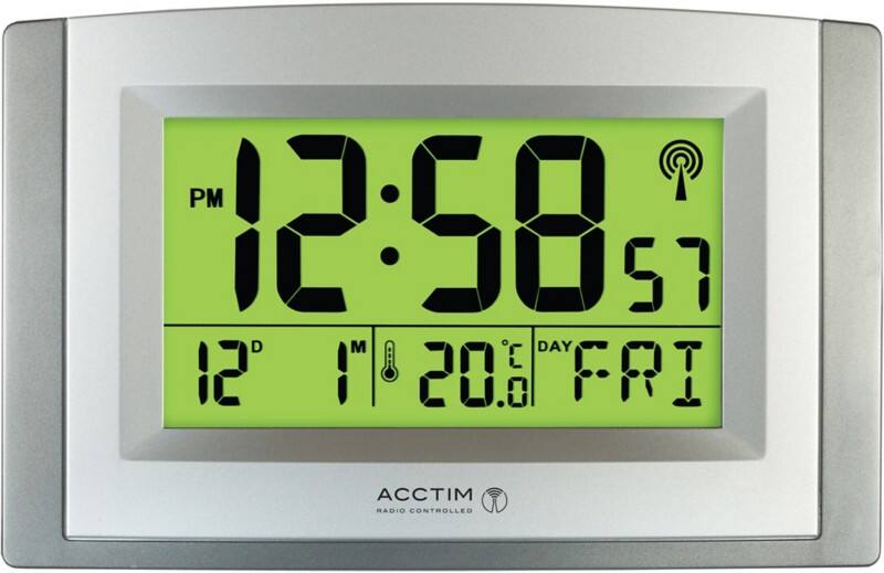 Acctim LCD Wall clock Black,Silver 24 cm x 3.5 cm x 16 cm