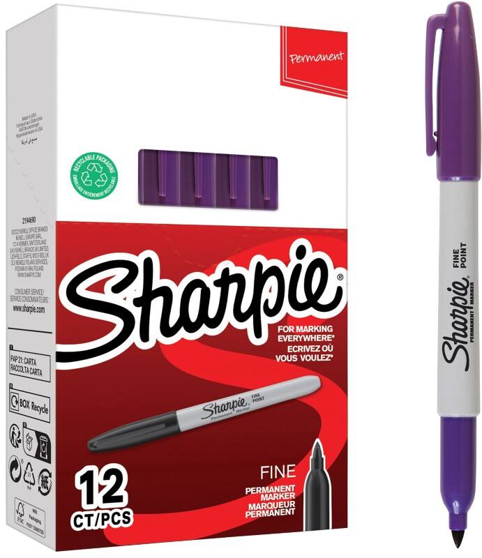 Sharpie 2025034 Marker Fine Bullet  -   Purple Non Refillable Pack of 12