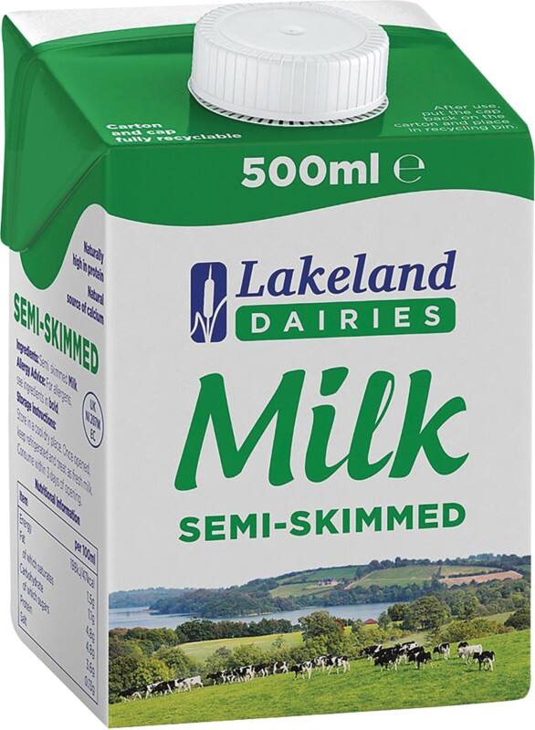 Lakeland DAIRIES UHT Semi Skimmed Milk 1.5 % 500 ml Pack of 12 