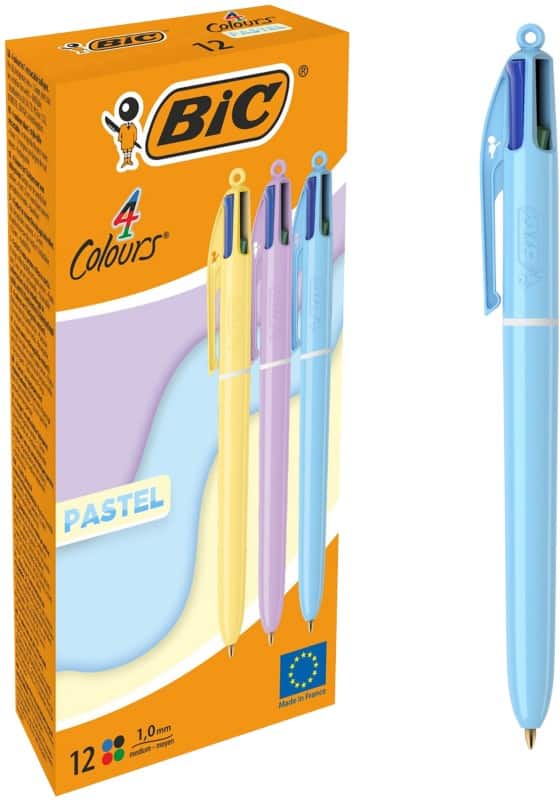 BIC 1mm Medium Refillable Pens, Assorted, 12 Pack