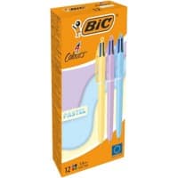 BIC Ballpoint Pen Pastel Assorted Medium 1 mm Pack of 12
