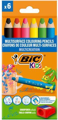 BIC Colouring Pencils Assorted with Sharpener Pack of 6