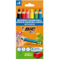 BIC Colouring Pencils Assorted with Sharpener Pack of 6