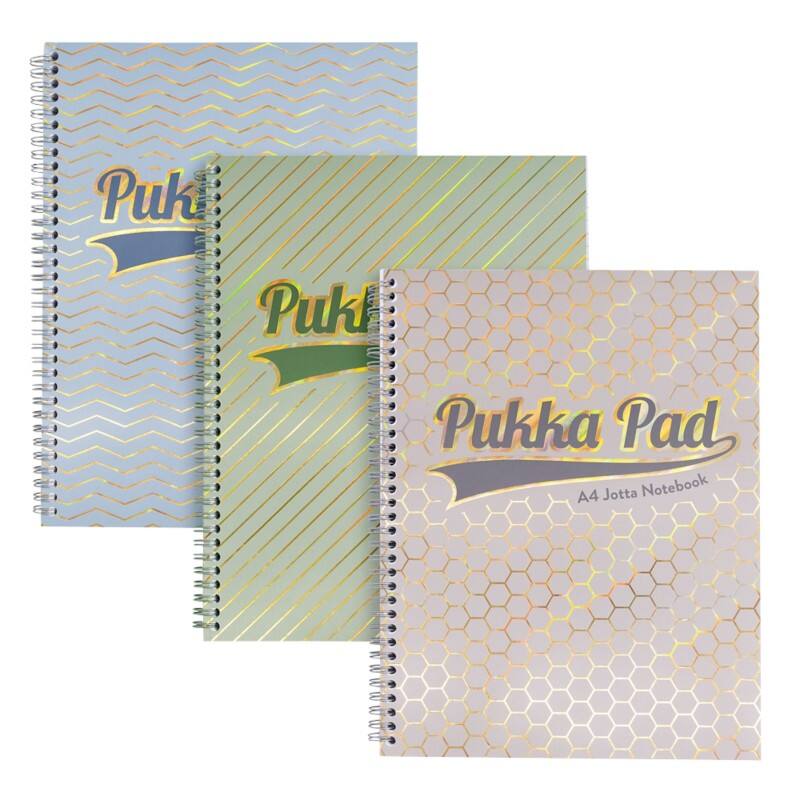 Pukka Pad Haze Jotta Notebook A4+ Ruled Twin Wire Side Bound Card Soft Cover Assorted Perforated 200 Pages Pack of 3