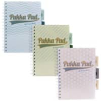 Pukka Pad Haze Project Book A5 Ruled Twin Wire Side Bound Card and Clear Polyprop Soft Cover Assorted Perforated 200 Pages Pack of 3