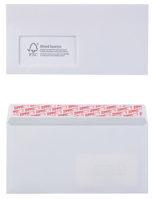 Viking DL Peel and Seal Envelopes White 220 (W) x 110 (H) mm Window 100 gsm Pack of 50