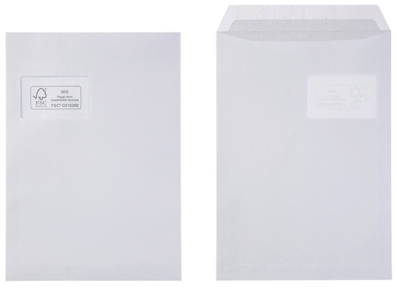 Viking C4 Peel and Seal Business Envelopes White 229 (W) x 324 (H) mm Window 100 gsm Pack of 75