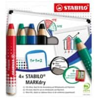 STABILO MARKdry Whiteboard Marker Assorted Extra Broad Pencil Pack of 5