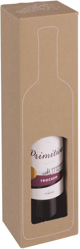 Dinkhauser Kartonagen Gift Box for Wine Bottle Cardboard 374 mm (H) Brown Pack of 10